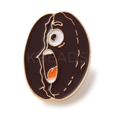 Alarmed Coffee Bean Enamel Brooches AL-I003-03G-01-1