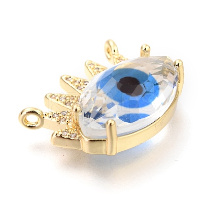 Transparent Faceted Glass Pendants KK-I683-02A-1
