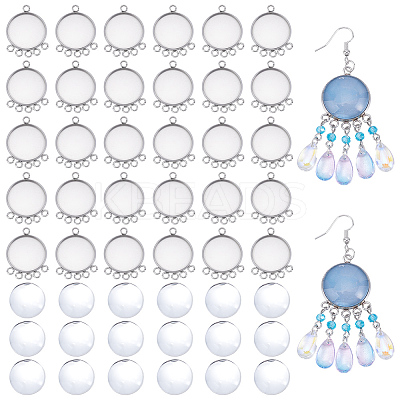30Pcs 304 Stainless Steel Pendant Cabochon Settings STAS-UN0062-85-1
