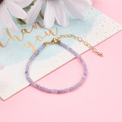 Faceted Natural Gemstone Beaded Bracelets for Women BJEW-JB05928-1