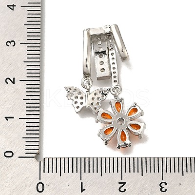 Brass Micro Pave Cubic Zirconia Pendants KK-M301-04P-1