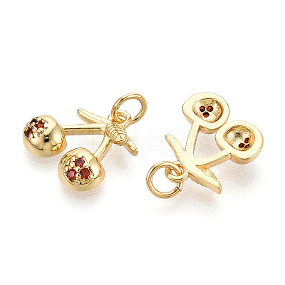 Brass Micro Pave Cubic Zirconia Charms KK-N265-30G-1