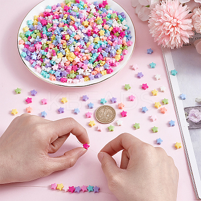 1000Pcs Opaque Acrylic Beads MACR-ME0001-02-1
