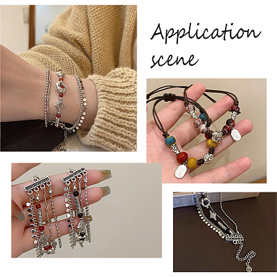 100Pcs 2 Colors Tibetan Style Alloy Beads FIND-AR0004-81-1