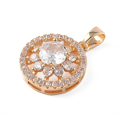 Brass Micro Pave Cubic Zirconia Pendants KK-W795-14KCG-1