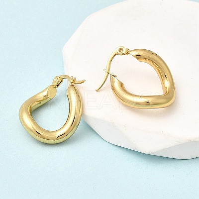 Oval 201 Stainless Steel Hoop Earrings EJEW-Z151-05G-1