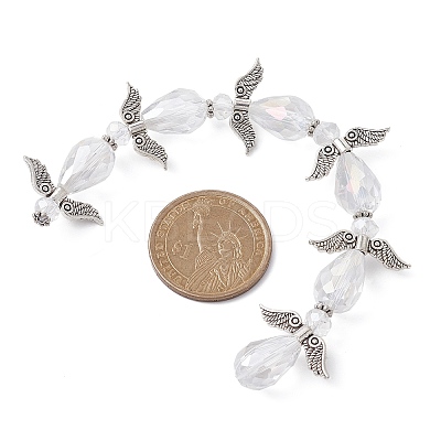 Angel Fairy Shape Electroplate Transparent Glass Beads Strands AJEW-JB01181-02-1