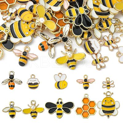 50Pcs 10 Styles Zinc Alloy Enamel Charms ENAM-CJ0003-87-1
