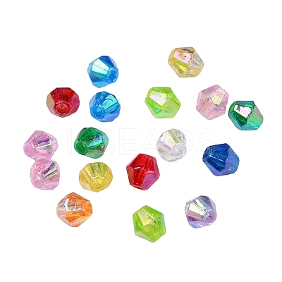 Bicone AB Color Plated Eco-Friendly Transparent Acrylic Beads TACR-CJ0001-12-1