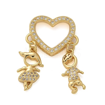 Brass Micro Pave Cubic Zirconia Pendants KK-M319-08G-1