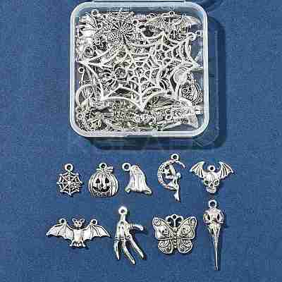 Halloween 40Pcs 20 Styles Tibetan Style Alloy Pendants FIND-FS0004-69-1