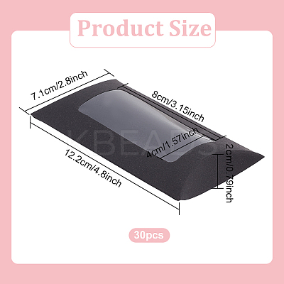 Paper Pillow Candy Boxes with Rectangle Visible Window CON-WH0094-18C-1