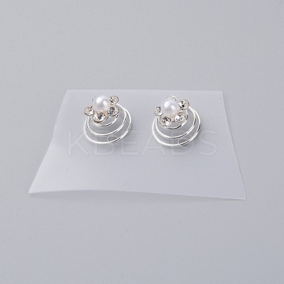 Spiral Hair Pin Coil Hair Accessories OHAR-WH0019-15-1