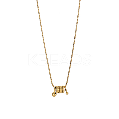 304 Stainless Steel Spiral Spring Pendant Necklaces STAS-OY007-63G-1