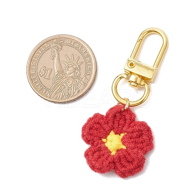 8Pcs Flower Handmade Cotton Knitting Pendant Decorations HJEW-JM03698-01-1