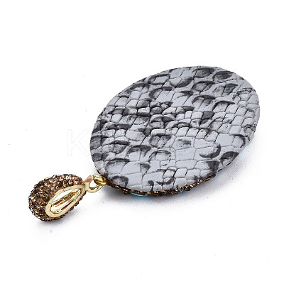 Polymer Clay Rhinestone Pendants RB-S056-13A-G-1