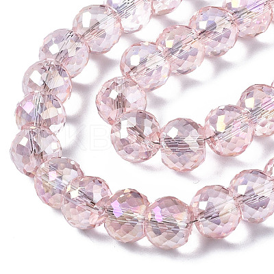 Electroplate Transparent Glass Beads Strands X-EGLA-Q125-004-1