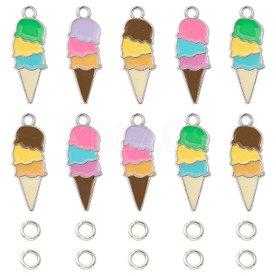 Summer Theme Alloy Enamel Pendants ENAM-YW0002-86P-1