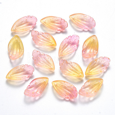 Autumn Theme Two Tone Spray Painted Glass Pendants GLAA-T016-11A-1
