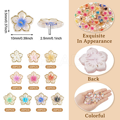 200Pcs 10 Colors Plating Acrylic Cabochons OACR-TA0001-17-1