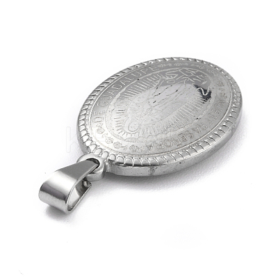 Non-Tarnish 304 Stainless Steel Oval Pendants STAS-L156-05P-1