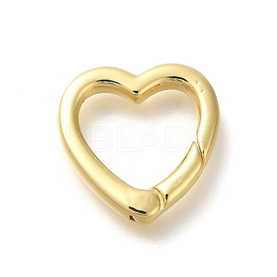 Rack Plating Heart Brass Spring Gate Rings LS-KK-Z086-54G-03-1