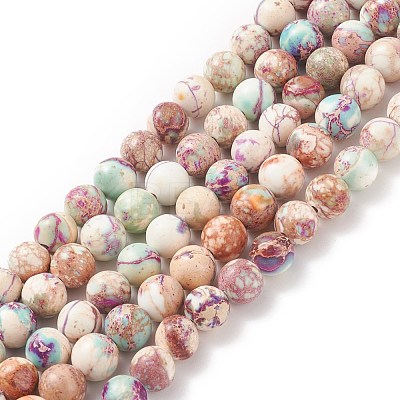 Natural Imperial Jasper Beads Strands G-E358-8m-01-1