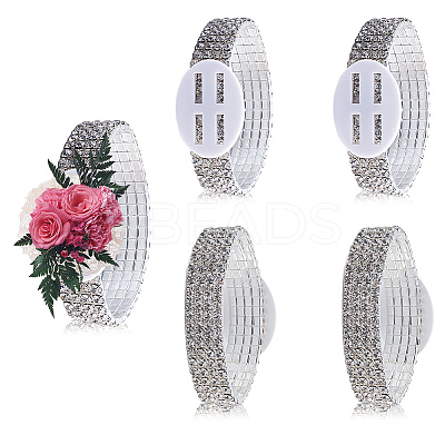 Plastic & Rhinestone Stretch Bracelets AJEW-WH20064-05-1