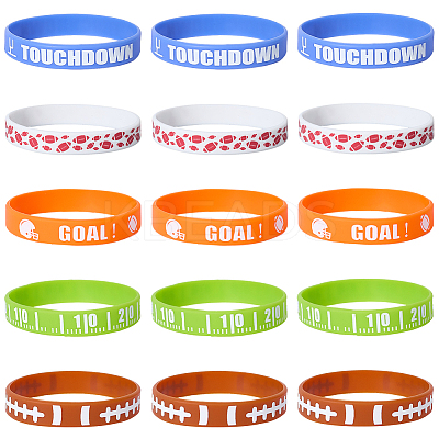 35Pcs 5 Colors Silicone Cord Bracelet Wristband BJEW-GF0001-31C-1