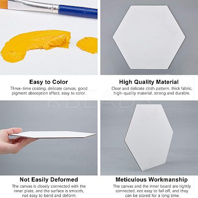 Hexagon Painting Canvas Panel Drawing Boards DIY-NB0004-10-1