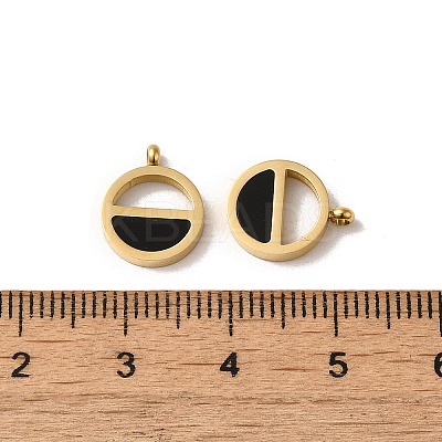 304 Stainless Steel Enamel Charms STAS-L022-334G-1