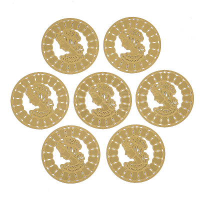 430 Stainless Steel Filigree Pendants STAS-S108-06E-1