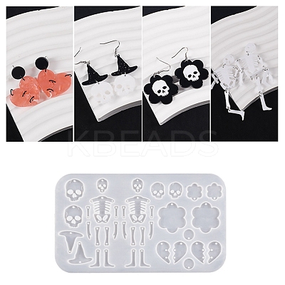 Halloween Theme Silicone Pendant Molds DIY-Q030-05B-1