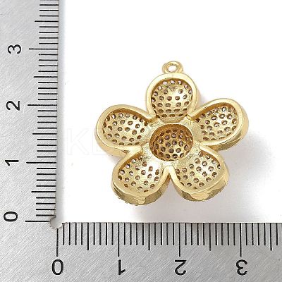 Rack Plating Brass Micro Pave Clear Cubic Zirconia Pendants KK-G515-63G-02-1
