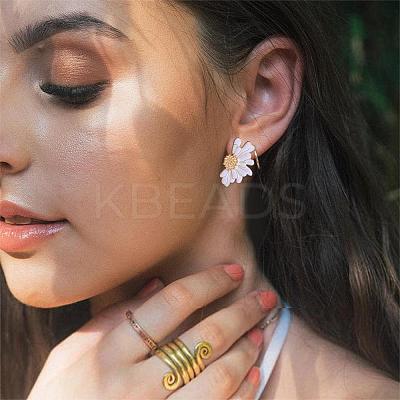 Vintage Flower Stud Earrings for Women JE1095E-1