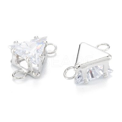 Brass Clear Cubic Zirconia Links ZIRC-G170-08-1