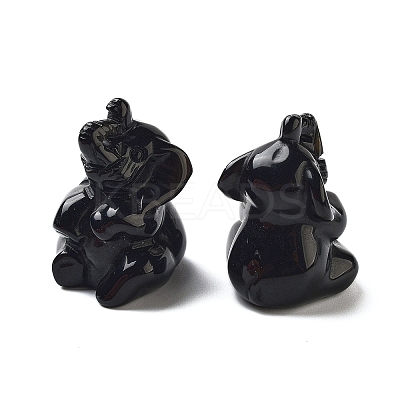 Natural Obsidian Carved Figurines DJEW-L023-D06-1