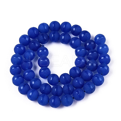 Frosted Natural White Jade Beads Strands G-T138-8mm-209H-1