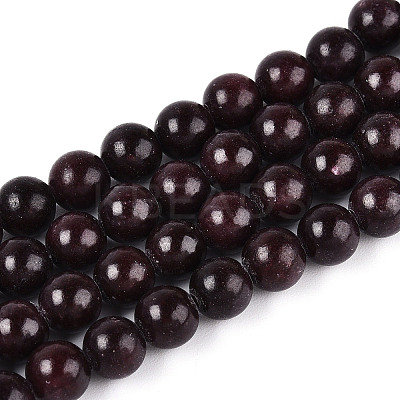 Dyed Natural Mashan Jade Round Beads Strands G-T139-6mm-67I-1