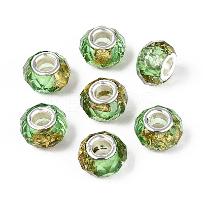 Transparent Resin Rondelle European Beads RESI-N044-01I-1