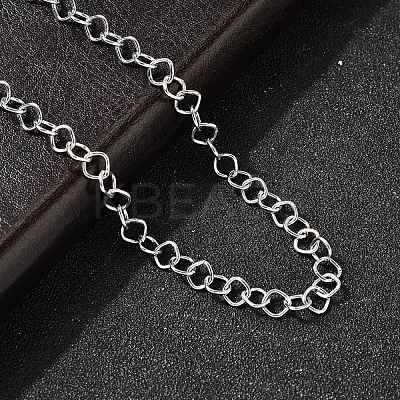 5MM 304 Stainless Steel Rhombus Link Chain Necklaces for Women Men NJEW-A054-02P-1