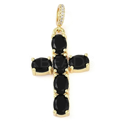 Rack Plating Brass Cubic Zirconia European Dangle Charms KK-P287-47G-01-1
