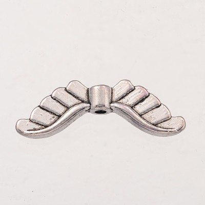 Wing Tibetan Style Alloy Beads AB5041Y-NF-1