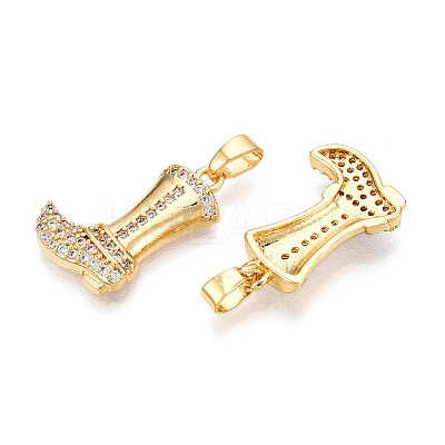 Brass Micro Pave Cubic Zirconia Pendants KK-N254-239G-1