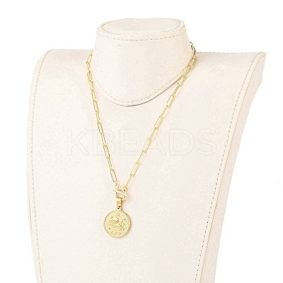 Flat Round with 12 Constellation/Zodiac Sign Pendant Necklaces Sets NJEW-JN03126-1