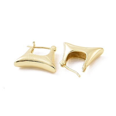 Brass Trapezoid Thick Hoop Earrings for Women EJEW-F303-10G-1