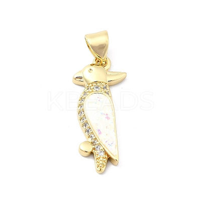 Brass Micro Pave Clear Cubic Zirconia Pendants KK-A221-15A-G-1