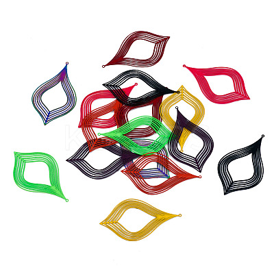 16Pcs 8 Styles Spray Painted 430 Stainless Steel Big Pendants STAS-TA0002-61-1