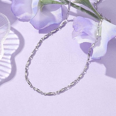 Non-Tarnish 304 Stainless Steel Bar Link Chain Necklaces NJEW-JN04927-02-1