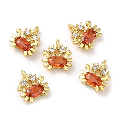 Brass Micro Pave Cubic Zirconia Pendants KK-M246-33G-1